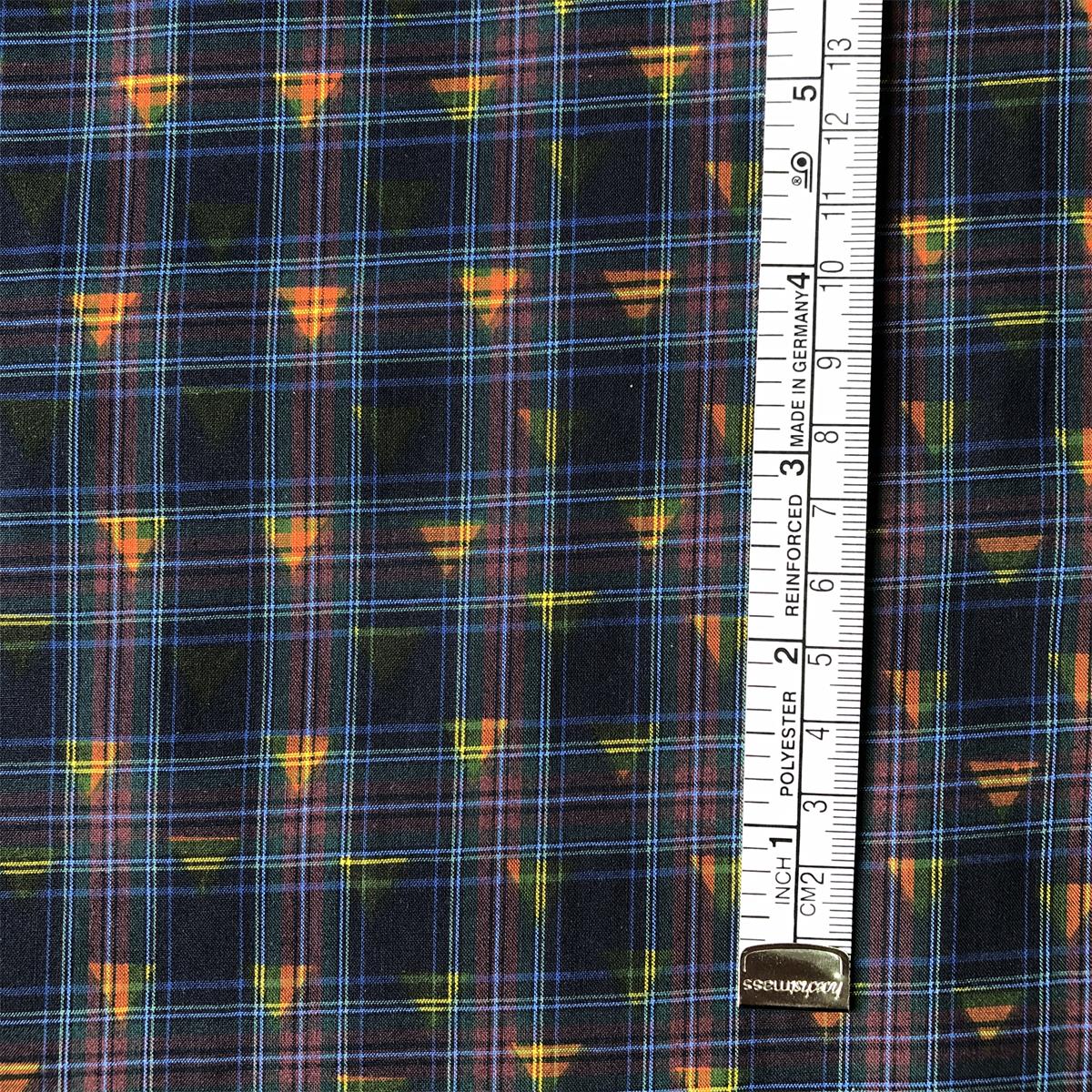 Fashion design Cotton Fabric for mens shirts 100 cotton printed over yarn dyed check plain woven shirts fabric