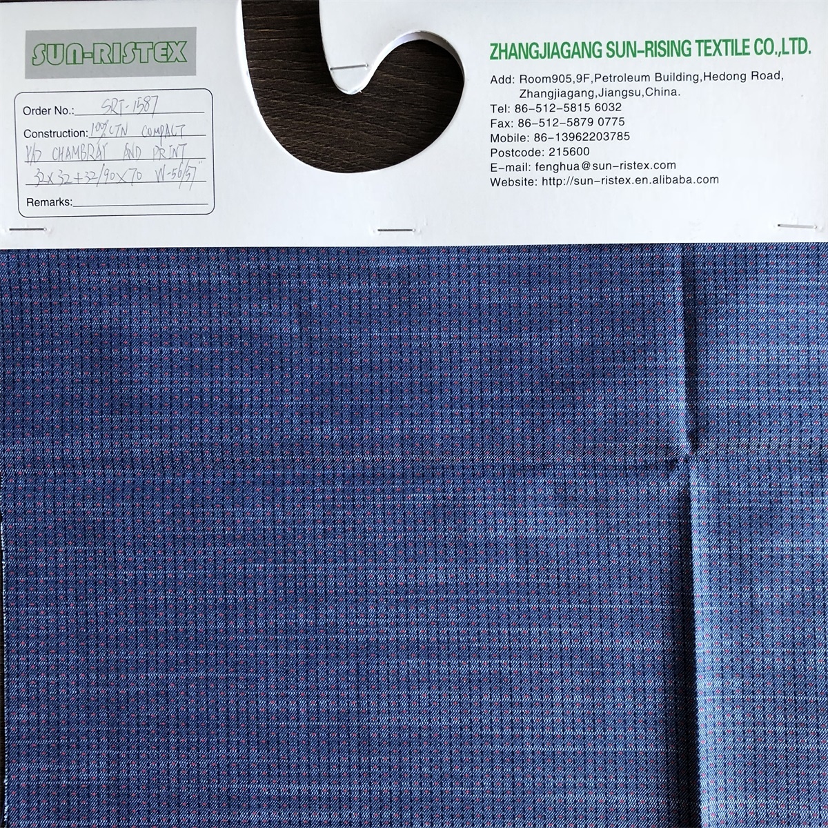 Cotton Fabric by compact yarn for men's casual shirts 100% cotton printed on yarn dyed twill slub chambray woven shirts fabric