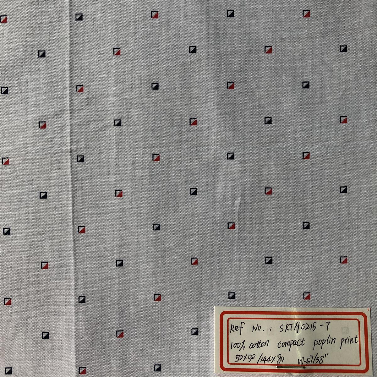 Eco-friendly Mens printed shirts fabric Cotton fabric 100 cotton poplin printed shirts woven fabric soft comfortable