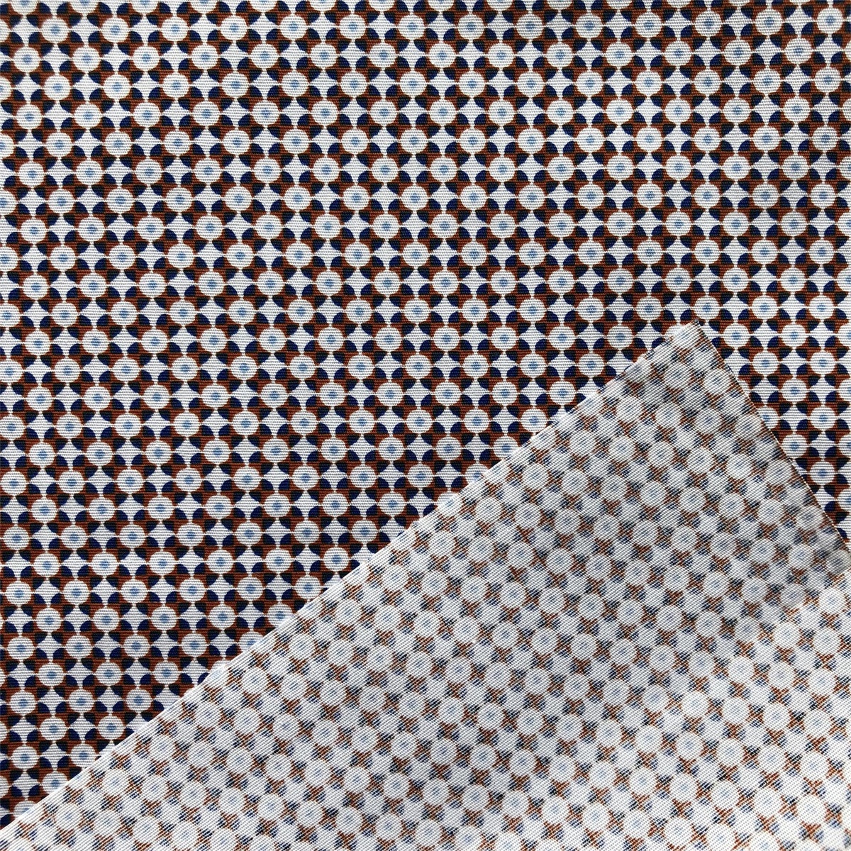 New fashionable pattern Spandex Fabric by compact yarn 98% cotton 2% spandex poplin printed shirts woven stretchy fabric