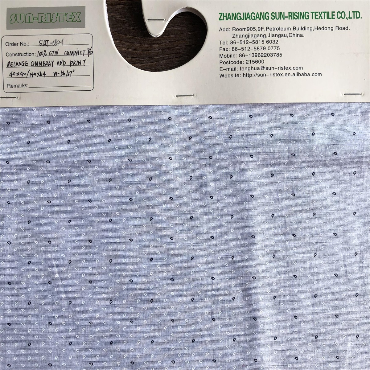 China Jiangsu Cotton fabric fashion design soft comfortable Cotton printed chambray fabric manufacturer