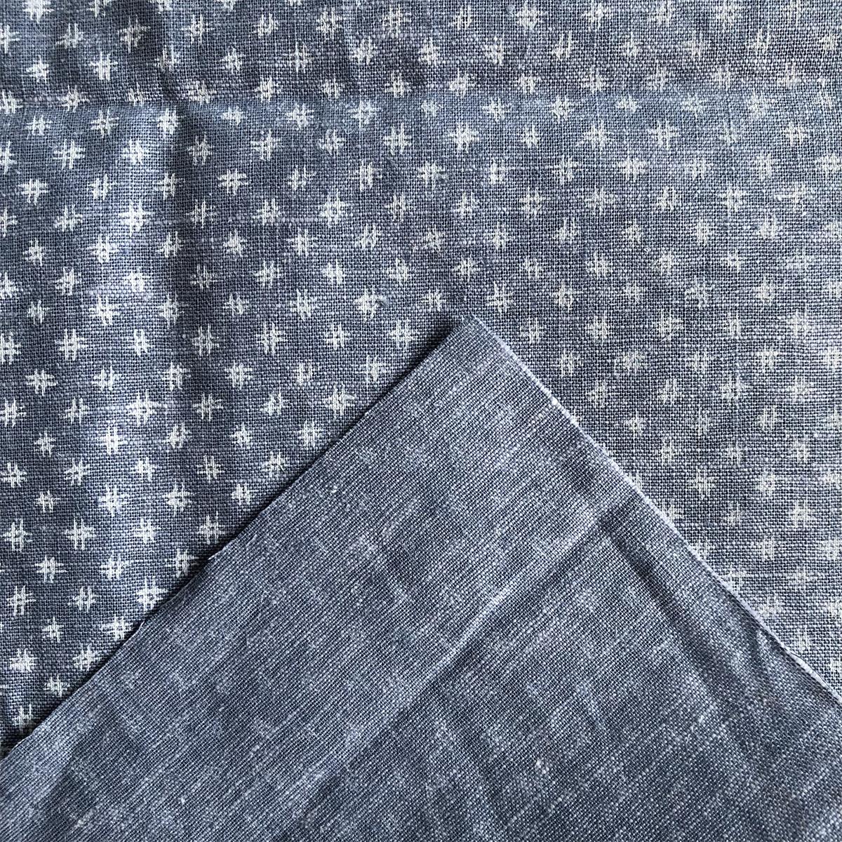 Linen Cotton Fabric for men's shirts 55% linen 45% cotton printed on chambray shirts woven fabric