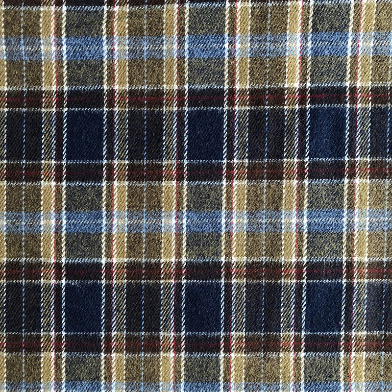 Cotton Yarn Dyed Flannel Fabric for men's shirts by twisted yarn 100% cotton yarn dyed twill plaid brushed shirts woven fabric