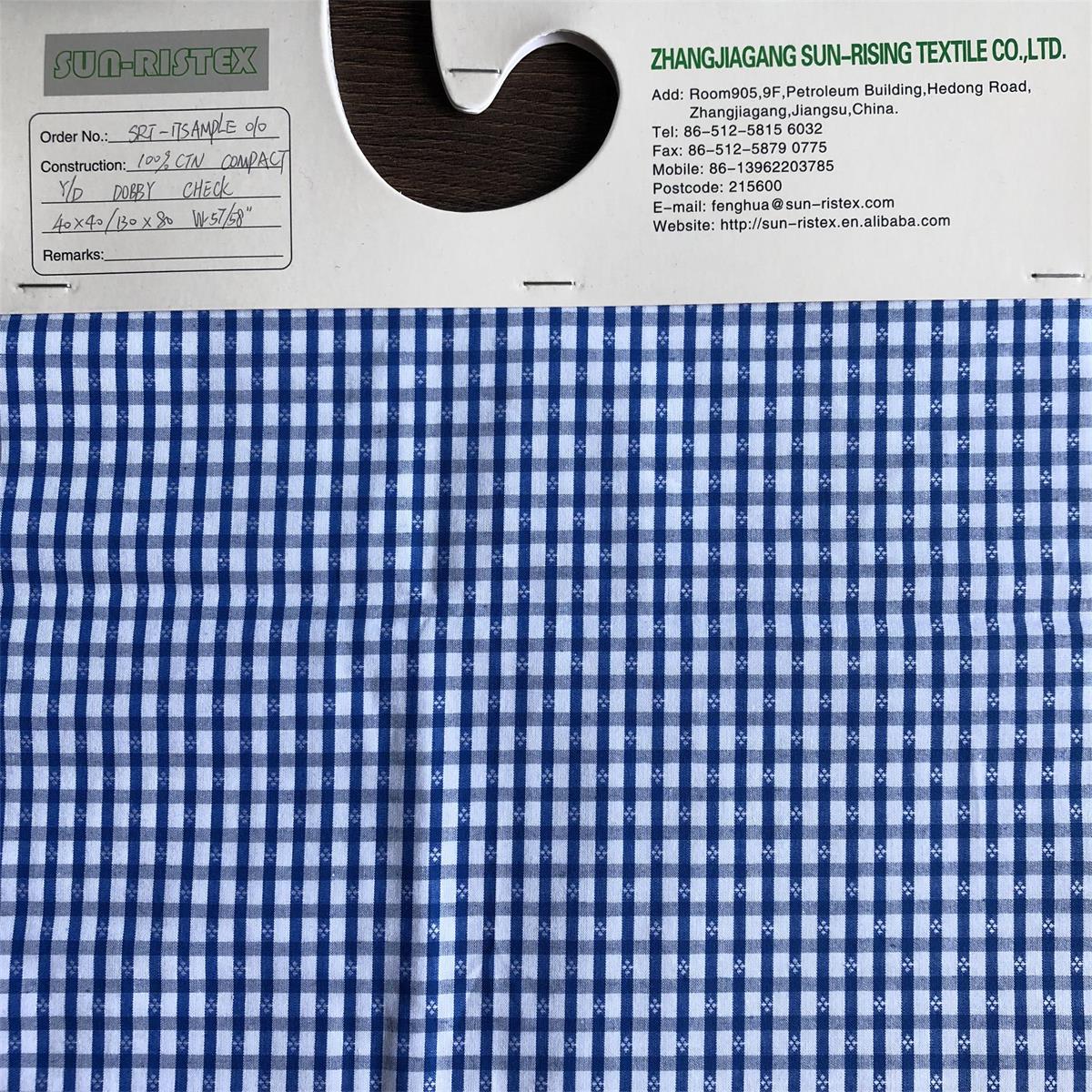 Cotton Yarn Dyed Fabric by compact yarn 100% cotton yarn dyed plaid dobby jacquard shirts woven fabric for men's casual shirts
