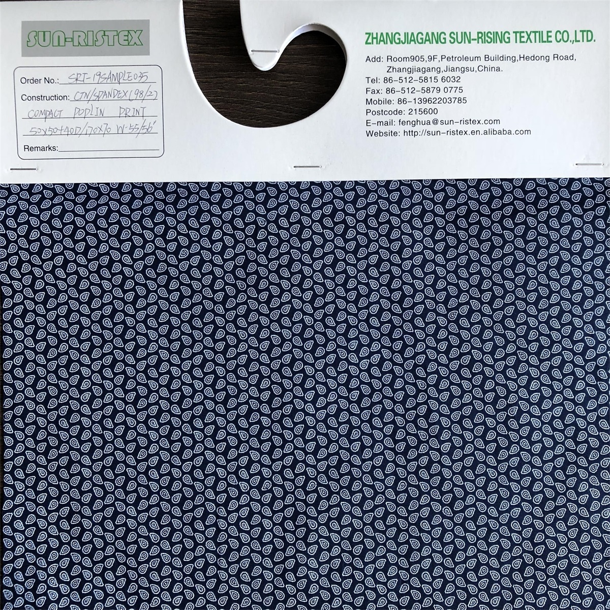 Soft touch Spandex Fabric by compact yarn 98% cotton 2% spandex poplin solid dyed printed shirts woven stretchy fabric