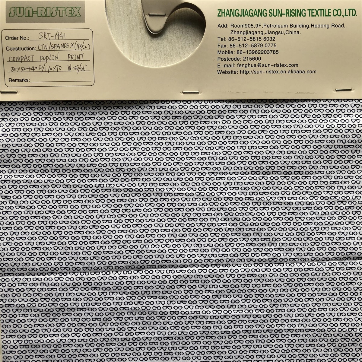 New fashionable pattern Spandex Fabric by compact yarn 98% cotton 2% spandex poplin printed shirts woven stretchy fabric