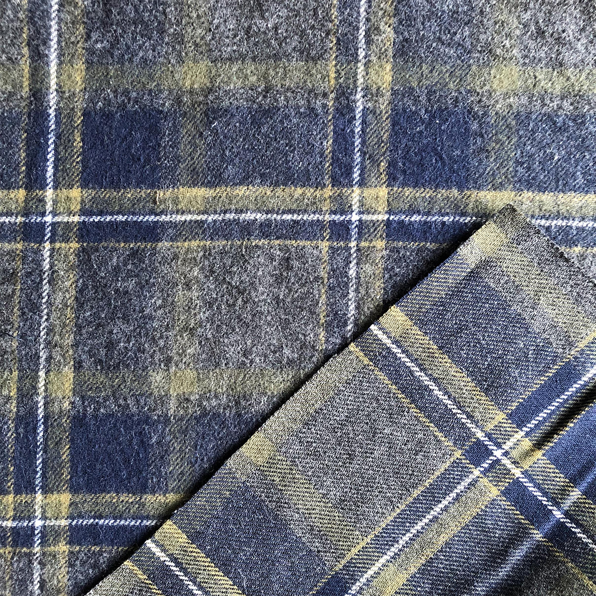 Cotton Flannel Fabric for men's casual shirts by melange yarn 100% ...